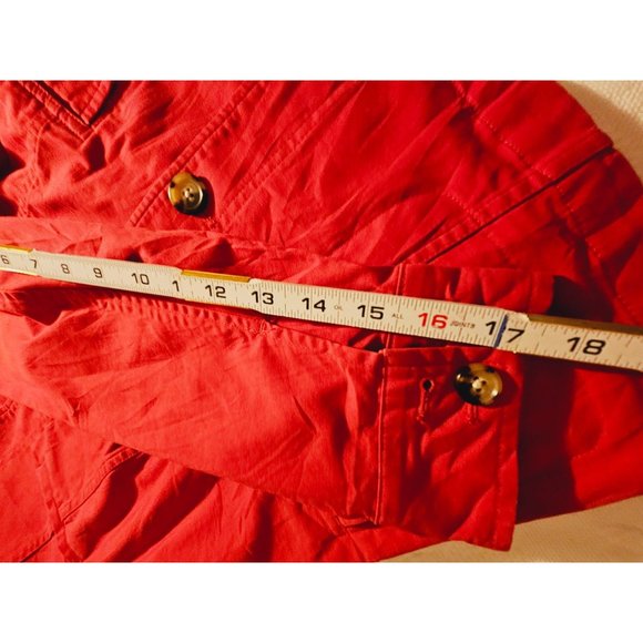 Talbots Cotton Coat size 8 Petite button closure Red - Picture 11 of 12